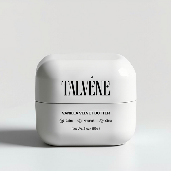 Talvene Vanilla Velvet Butter jar on a light gray background
